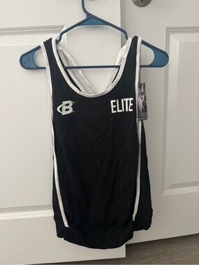 ELITE Black and White Athletic Tank Top with 'B' Logo